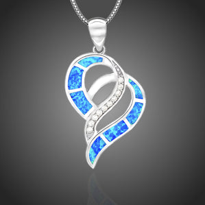 Náhrdelník srdce s modrým opálom Phelle Atria