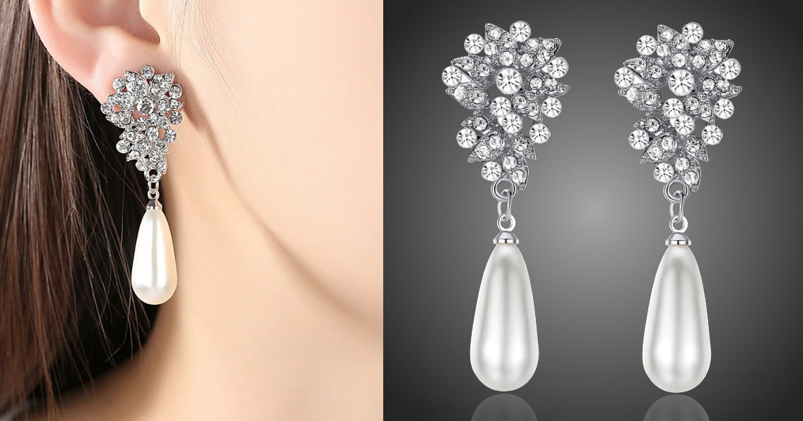 Náušnice Crystal perly Nafeeza