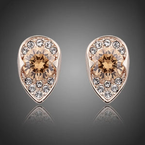 náušnice kvapky s oranožvými zirkónmi