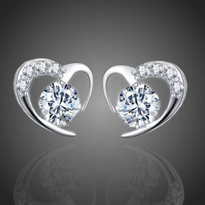 náušnice srdiečka so zirkónmi bižutéria