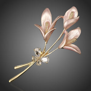 brošňa kvety ružové