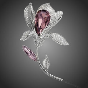 brošňa luxusná ružový kvet