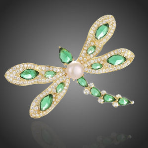 brošňa vážka s pravou perlou