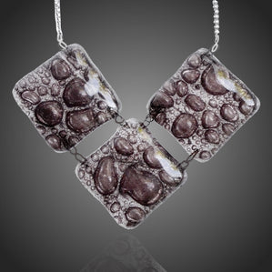 náhrdelník arteglass zo skla hnedý bublinkový veľký