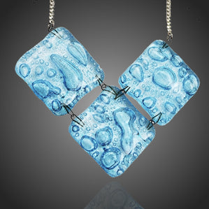 náhrdelník arteglass zo skla modrý bublinkový veľký