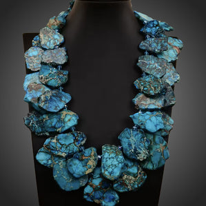 Náhrdelník s modrým Imperial jaspisom ViaLarra