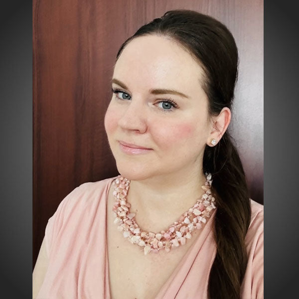 Náhrdelník s ružovým opálom a krištálmi