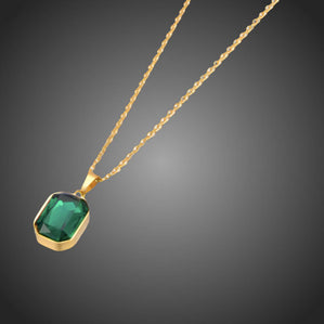 Náhrdelník so zeleným zirkónom ocel Lauroriss