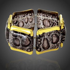 Náramok Arte sklenený hnedo zlatý bublinkový