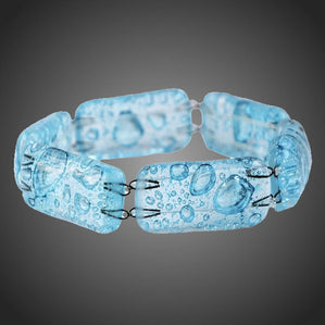 originálny náramok arte zo skla modrý bublinkový dizajn
