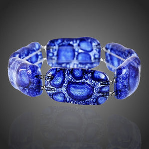 Náramok Arte sklenený modrý bublinkový jednoduchý