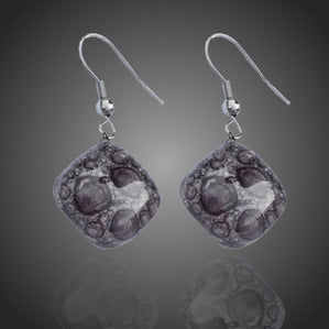 náušnice arteglass hnedé bublinkové sklo kocky