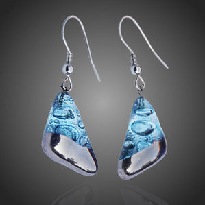 náušnice arteglass tyrkys bublinkový dizajn