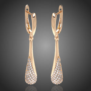 náušnice dlhé kvapky so zirkónmi