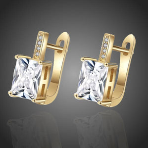 náušnice kocky pozlátené so zirkónom