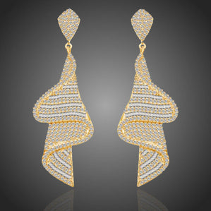 náušnice luxusné dlhé spoločenské so zirkónmi