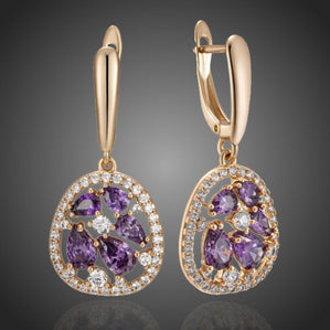 náušnice s fialovými zirkónmi