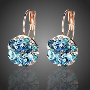 náušnice s modrými krištáĺmi