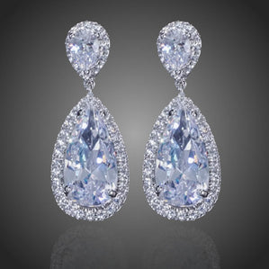 Náušnice kvapky s čírymi zirkónmi Sarmante