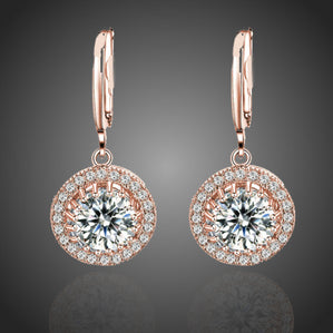 náušnice visiace so zirkónom pozlátená bižutéria