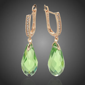 Náušnice so zelenými krištáľmi Deandres