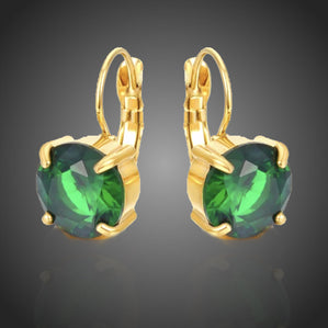 náušnice zelené z chirurgickej ocele