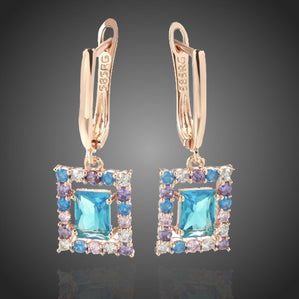 Náušnice s modrými zirkónmi Donellle