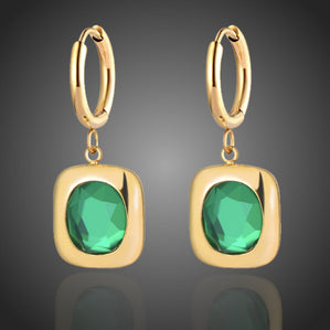 Náušnice zelené z chirurgickej ocele  Rawenna