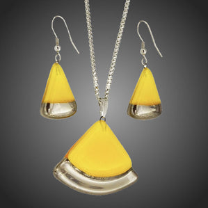 originálny set zo skla žltý výseč s platinou