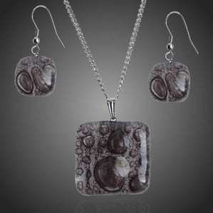 originálny set zo skla hnedý bublinkový kocky