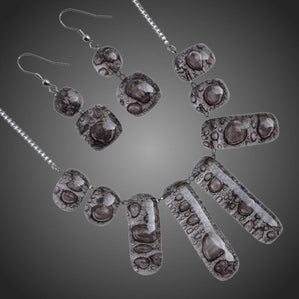 Set Arte sklenený hnedý bublinkový Elegante