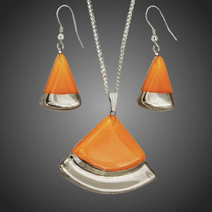 originálny set zo skla oranžový výseč s platinou