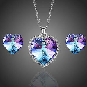 set luxusnej bižutérie s fialovými srdciami