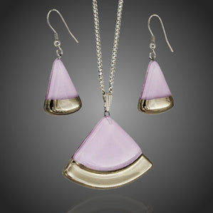 Set Arte sklenený fialový výseč s platinou