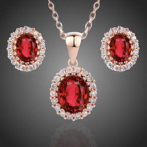 Set s červenými krištálmi Rubinetta