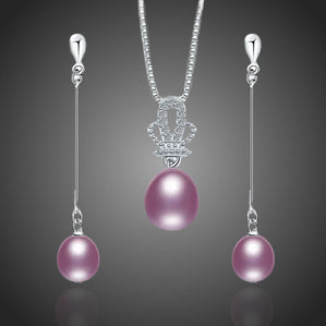 Set s ružovými riečnymi perlami Almondetta