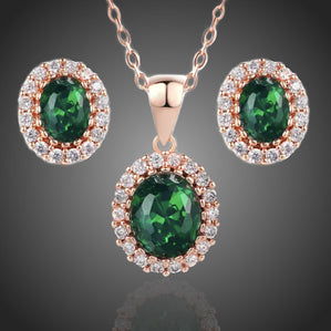 Set so zelenými krištálmi Smaragdina