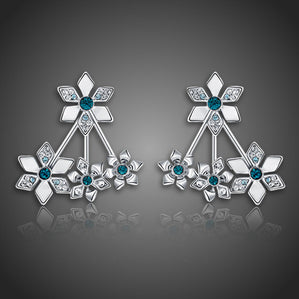 náušnice kvety duo modré