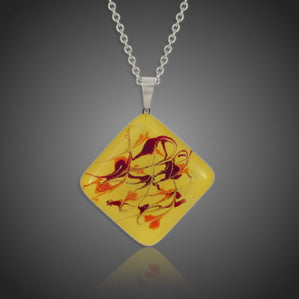 Náhrdelník Arte sklenený  Summer žltý