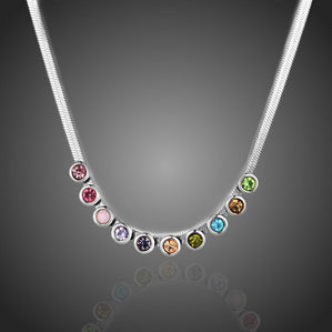 Náhrdelník z chirurgickej ocele s farebnými krištáľmi Colloreta