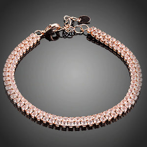 Náramok dvojradový s čírymi zirkónmi Valley