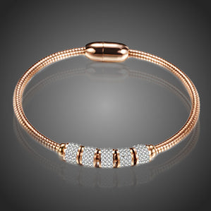 Náramokz chirurgickej ocele s čírymi krištálmi Viniliass