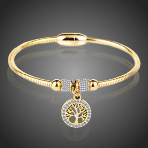 náramok z chirurgickej ocele strom života pozlátený