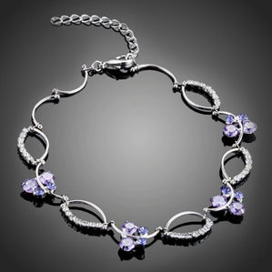 Náramok s fialovými zirkónmi jemný Elaineta