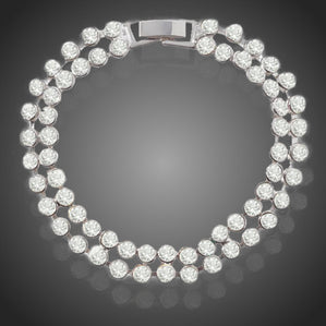 Náramok dvojradový s čírymi krištáĺmi DuoShinies