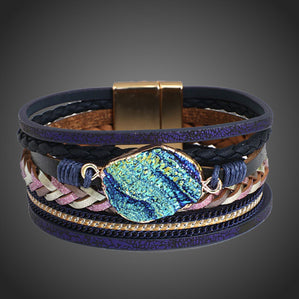 Náramok kožený Lagunitta tmavomodrý