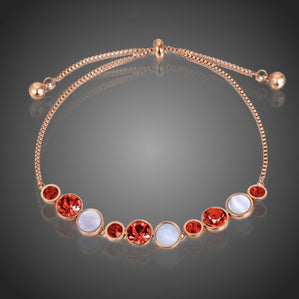 Náramok z chirurgickej ocele s červenými krištáľmi Rubbens