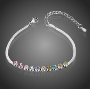 Náramok z chirurgickej ocele s farebnými krištáľmi Colloria