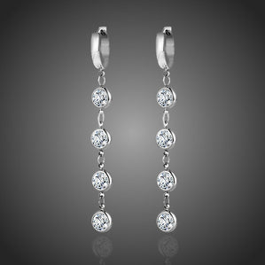 náušnice dlhé so zirkonmi z chirurgickej ocele