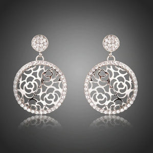 náušnice kruhy s krištáľmi strieborné